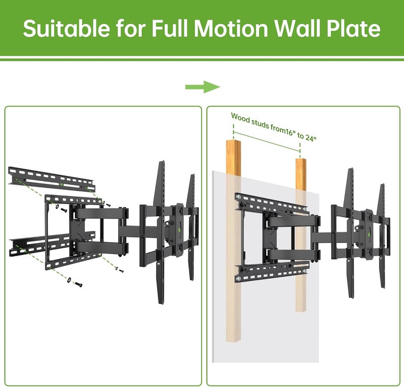 USX MOUNT TV Mount Extension Bracket for Televison Wall Plate, Fitting 16-24 inch Wood Stud and Easy for TV Centering, Max Loading Capacity 154LBS, XAS702 - Image 4